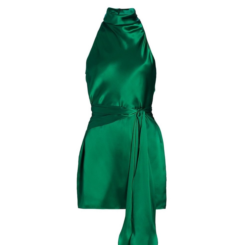 Amanda Uprichard Sandrine Silk Halter Dress